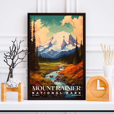 Mount Rainier National Park Poster, Travel Art, Office Poster, Home Decor | S6 - image5
